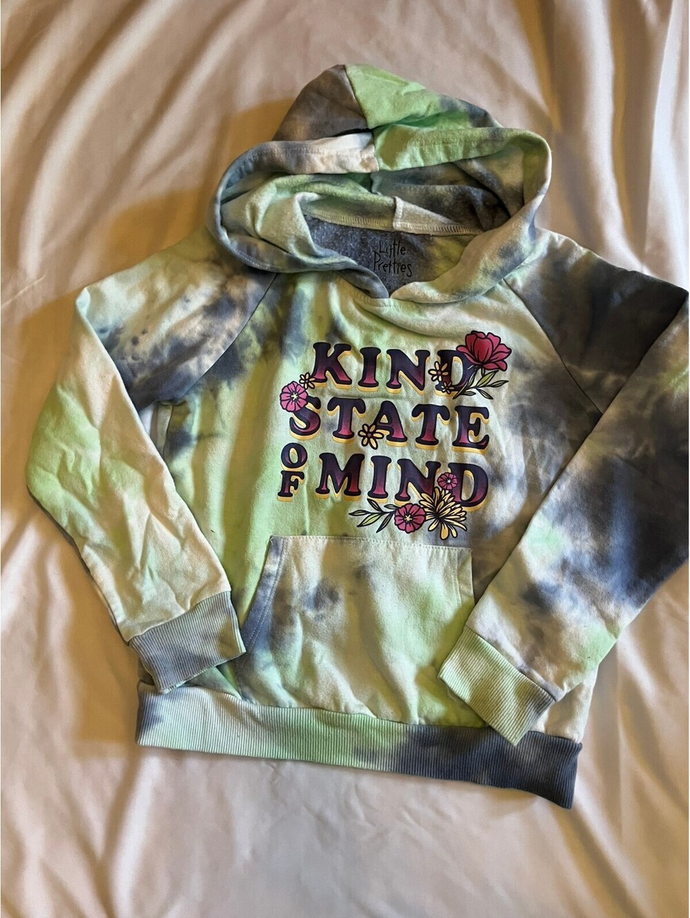 Little Pretties tie dye kind state of mind hoodie girls